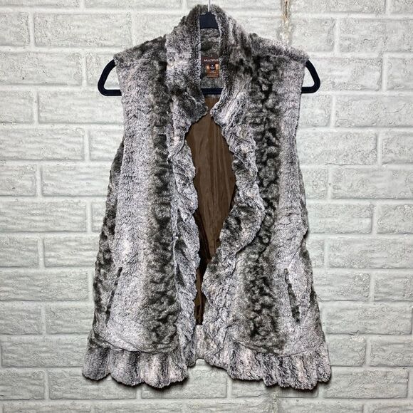 Furry Brown Vest Women's Size Small - Picture 2 of 9